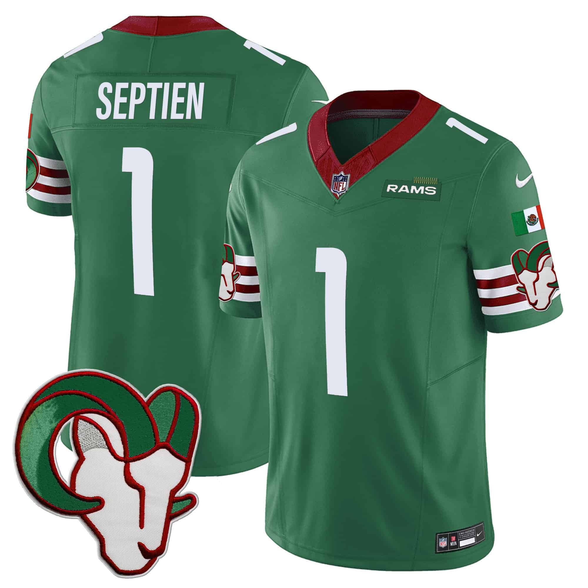 Men Los Angeles Rams #1 Septien Green 2024 Nike Mexico Vapor Limited NFL Jersey